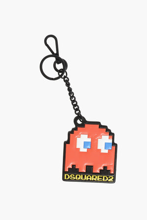 Vegan Leather Keyring with Pac-Man Pendant