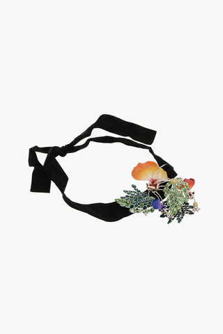 Collana in Tessuto con Maxi Pendente in Gioielli