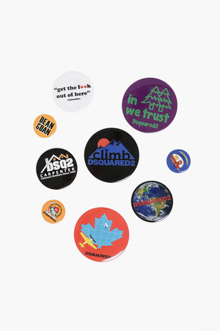Printed 9 Brooches Set