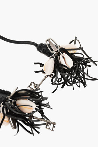 Bracciale In Pelle con Conchiglie e Frange