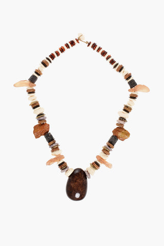 Multicolored Necklace with Maxi Pendant Stone