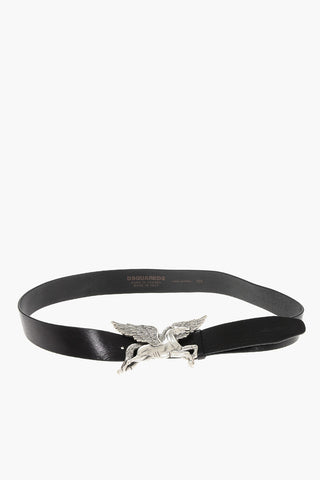 Vintage Effect Leather Maxi Belt 40mm