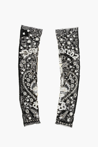 Nylon Muffs with Beaded and Stud Embellishment