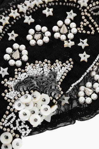 Nylon Muffs with Beaded and Stud Embellishment