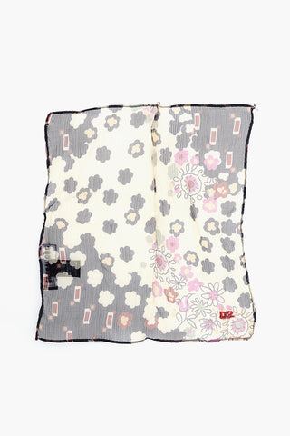 Floral-Motif Silk Pocket Square