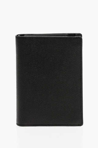 Portafoglio in Pelle Martellata con Dettagli Zip