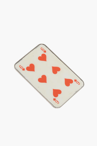 MM6 Orecchino Singolo a Clip con Design a Forma di Carta da Gioco