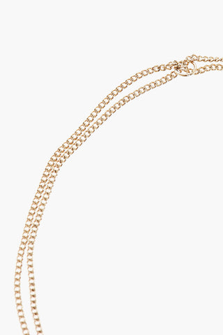 Golden Metal Chain Necklace with Cross-Shaped Charms