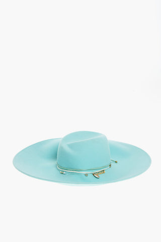 Plain Felt Hat BIG VIRGINIE embellished with Charms and Shells