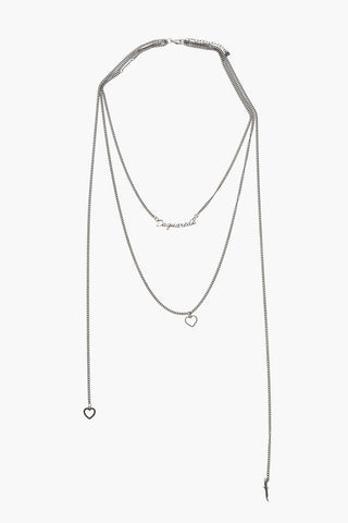 Layered Metal Necklace with Charms