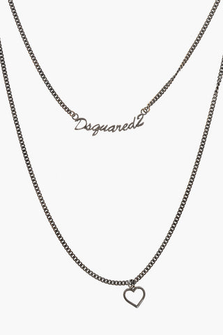 Layered Metal Necklace with Charms