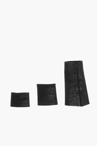 Set of 4 Solid Color Leather Rings