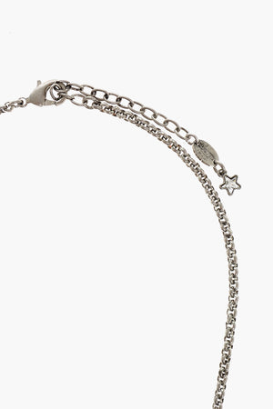 Collana a Catena Effetto Argento Con Logo in Lettering