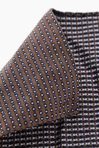 Silk and Cotton Pocket Square with Polka Dots
