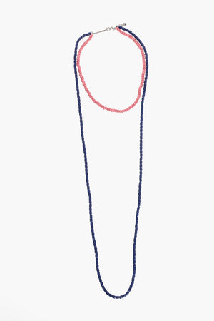 Collana Layered con Perline Bicolore in Resina