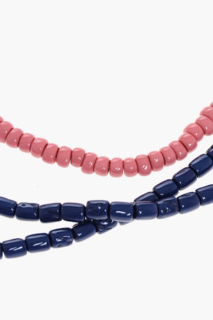 Collana Layered con Perline Bicolore in Resina