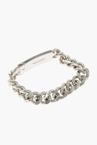 Silver-Tone Chain Bracelet with Logoed Detail