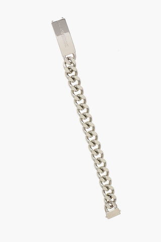 Silver-Tone Chain Bracelet with Logoed Detail