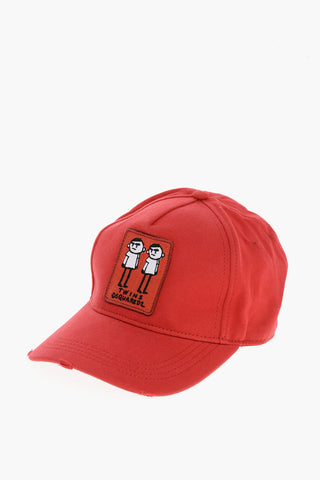 Cappello Baseball TWINS DISQUARED in Tinta Unita con Dettaglio Ricamato