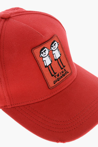 Cappello Baseball TWINS DISQUARED in Tinta Unita con Dettaglio Ricamato