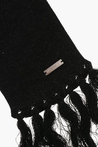 Schmaler Lurex-Schal uni mit Fransen