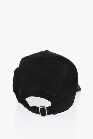 Cappello Baseball in Cotone Con Logo Effetto Dorato