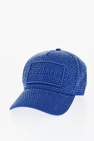 Cappello Da Baseball in Strass con Logo Tono su Tono