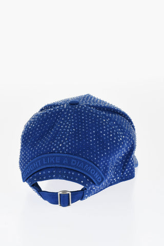 Cappello Da Baseball in Strass con Logo Tono su Tono