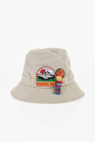 Cotton Bucket Hat With Appliqués