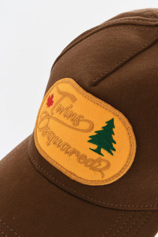 Vintage Effect Gabardine Cotton Cap with Embossed Embroidery