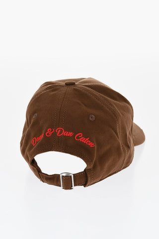 Vintage Effect Gabardine Cotton Cap with Embossed Embroidery