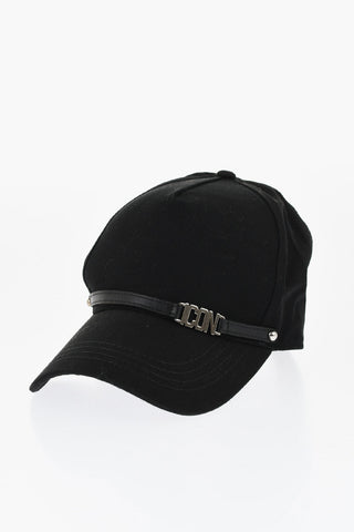 Cappello da Baseball ICON In Gabardina di Cotone con Dettaglio in Metallo