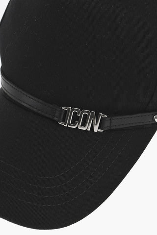 Cappello da Baseball ICON In Gabardina di Cotone con Dettaglio in Metallo