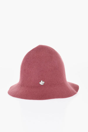 Rabbit-Felt Bucket Hat with Metal Plaque