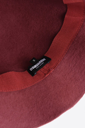 Rabbit-Felt Bucket Hat with Metal Plaque