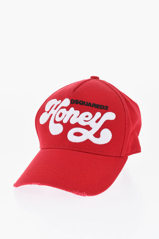 Vintage-Effect Baseball Cap with Raised Embroidery