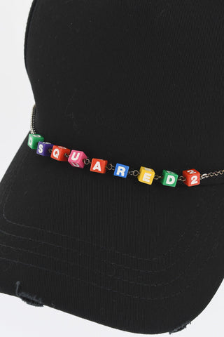 Vintage-Effect Baseball Cap with Chain Logo