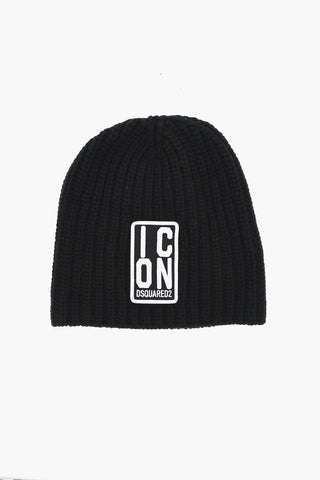 Woll- und Kaschmir-Beanie ICON mit geprägtem Logo