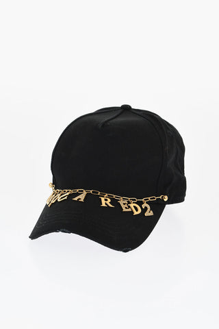 Cappello Da Baseball in Cotone con Logo Charm