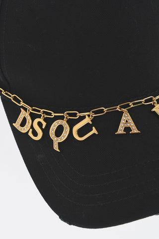 Cappello Da Baseball in Cotone con Logo Charm