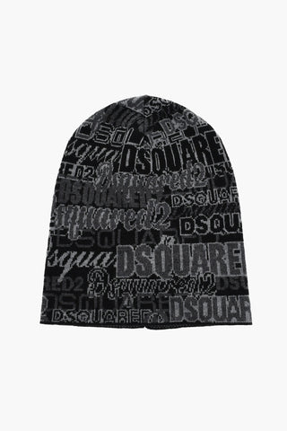 All-Over Logo Embroidered Wool Beanie