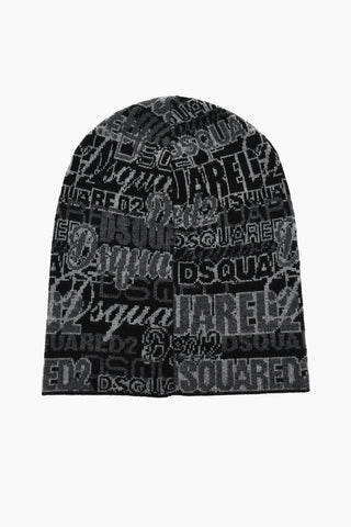 All-Over Logo Embroidered Wool Beanie