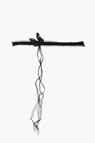 Choker in Raso a Tinta Unita con Dettaglio Farfalla