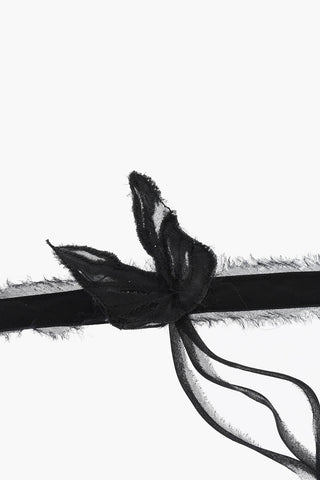 Choker in Raso a Tinta Unita con Dettaglio Farfalla