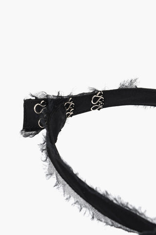 Choker in Raso a Tinta Unita con Dettaglio Farfalla