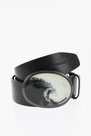 Leather Belt with Metal Buckle 40mm