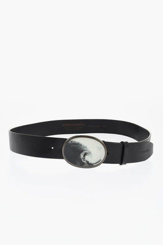 Leather Belt with Metal Buckle 40mm