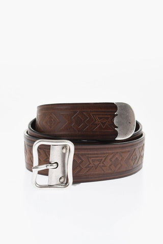 Engraved Leather Belt 35mm