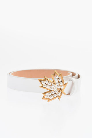 Slim Fit Leather Belt with Beads Buckle 25mm