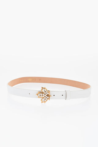 Slim Fit Leather Belt with Beads Buckle 25mm